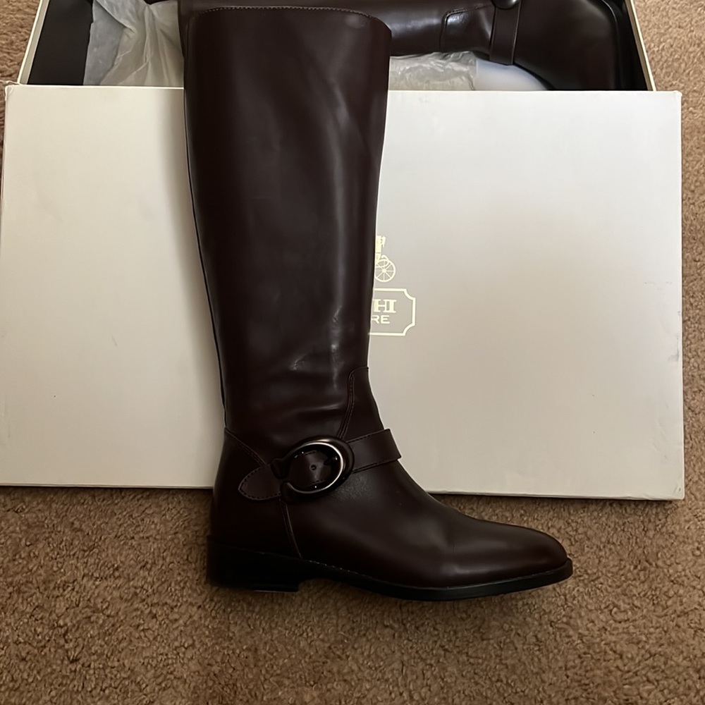 Coach boots sapphire calf style, beautiful mahogany brown leather - Picture 3 of 3